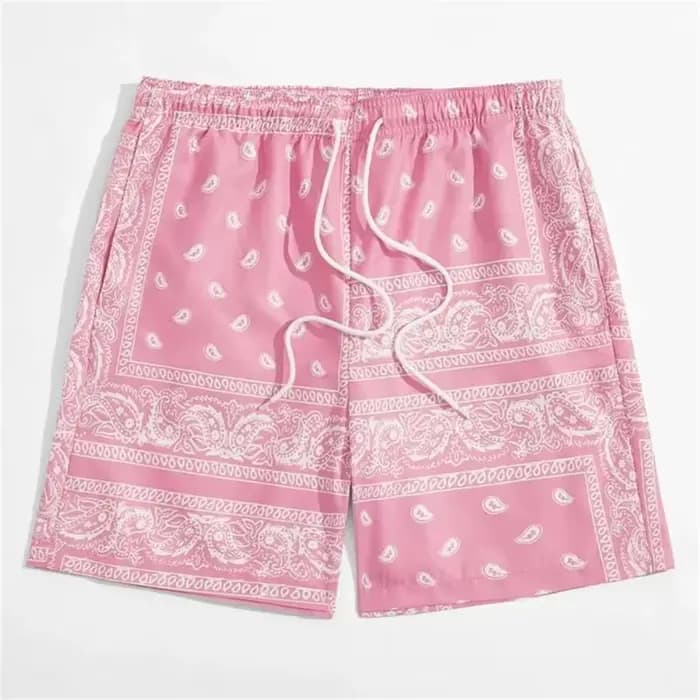 Shorts de plage à motif Paisley pour hommes et femmes, shorts de bain décontractés avec cordon de serrage, bas de tenue d'été, pantalons courts hawaïens