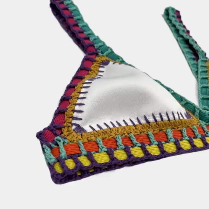 Maillot de bain blanc sexy en crochet pour femmes
