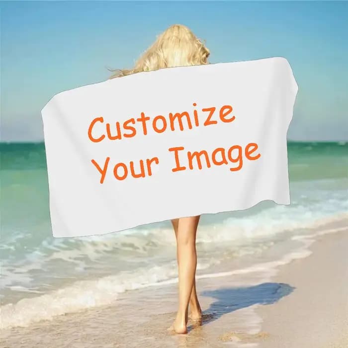 Serviette de plage personnalisée avec photo amusante