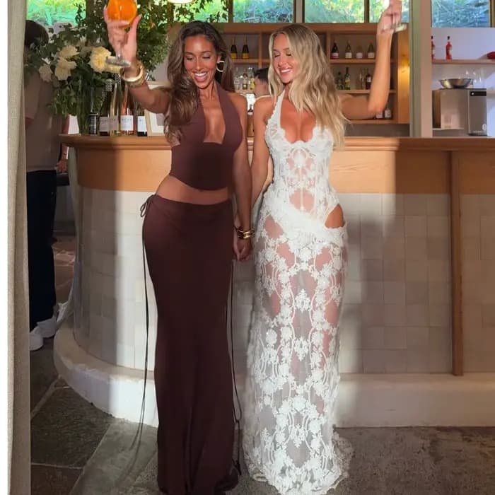 Maillot de bain 2 pièces en dentelle blanche