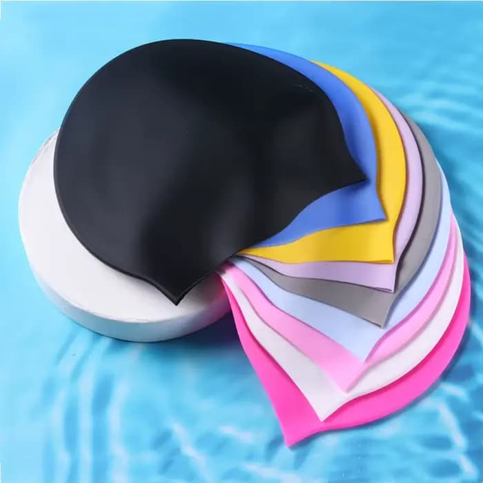 Bonnet de natation en silicone imperméable pour hommes, femmes, adultes, enfants, bonnets de piscine à cheveux longs, équipement de natation de plongée, bonnets élastiques