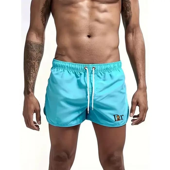 Shorts de plage à la mode pour hommes, imprimé DR Bear, séchage rapide, avec cordon de serrage, pour le surf