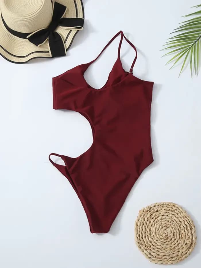 Nouveau Maillot de Bain Une Pièce Sexy Évidé pour Femme 2026 – Monokini Asymétrique à Une Épaule – Tenue de Plage