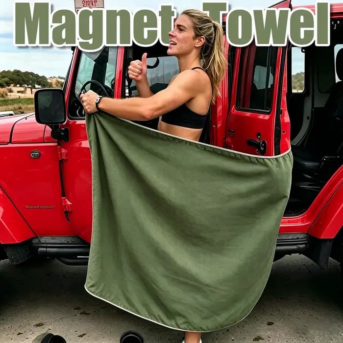 Serviette de bain magnétique en microfibre