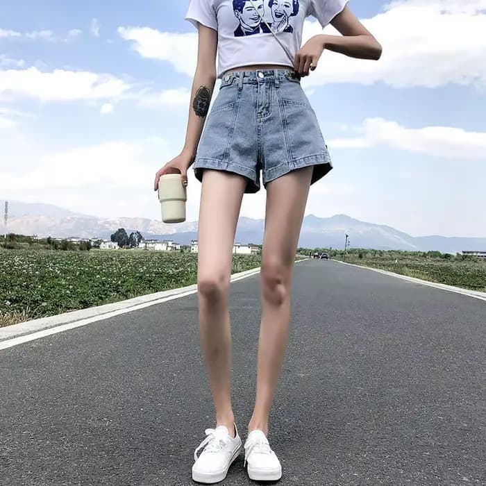 Mini Short en Denim pour Femme, Pantalon Court Large, Imprimé Punk, Bas Prix, artificiel astique, Mode de Luxe Y2k Harajuku XL