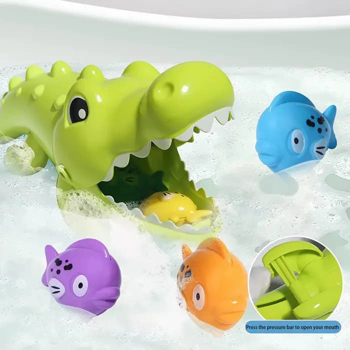 Nouveau jouet de bain crocodile créatif-amusant jeu d'eau pour bébé et jeu de pêche pour les enfants, jouet d'apprentissage éducatif pour le développement du bain