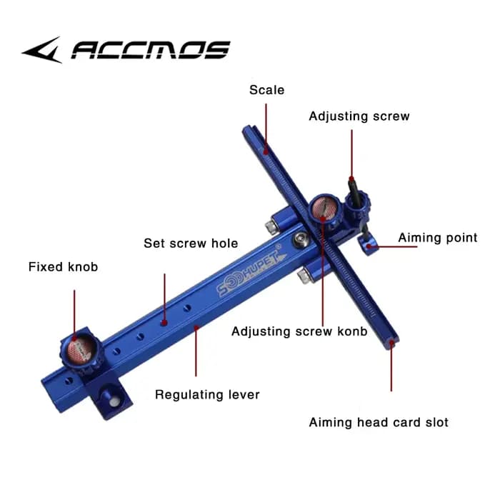 SOOHUPET 6/9 pouces tir à l'arc recourbé vue réglable en alliage d'aluminium pour tir en plein air accessoires de chasse