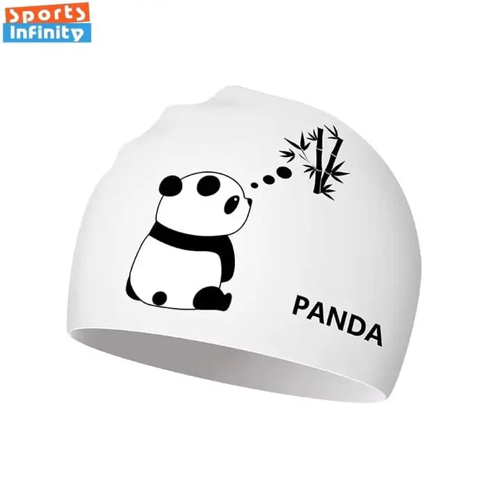Bonnet de bain en Silicone imprimé Panda pour hommes et femmes