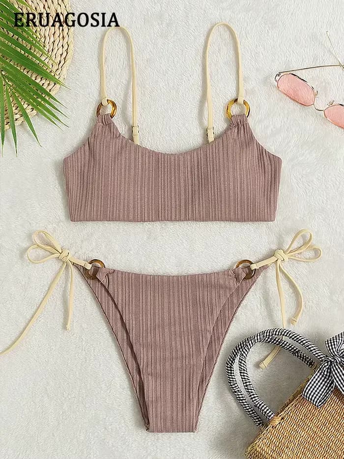 Bikini côtelé sexy pour femmes
