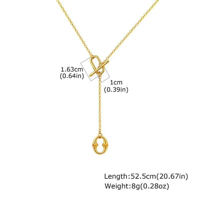 Tigrade – collier avec pendentif géométrique en forme de Y pour femmes, en acier inoxydable, boucle OT, longs colliers à bascule, bijoux cadeaux