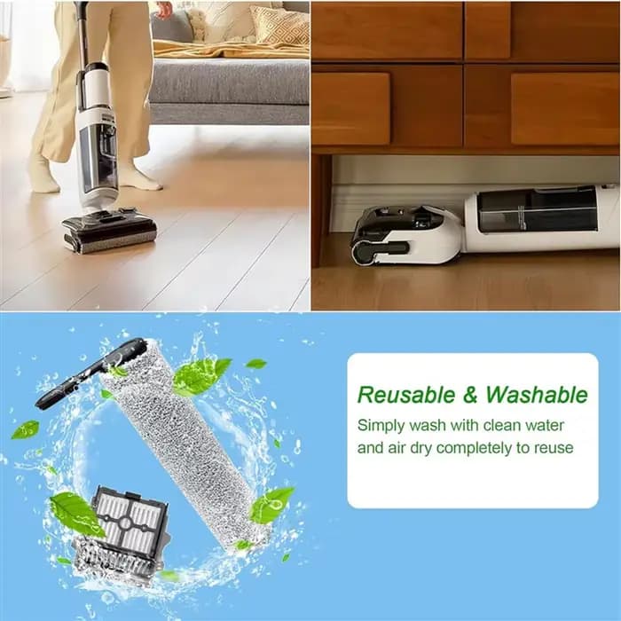 A19F-4X pour aspirateur sec et humide Tineco Floor One Stretch S6, pièces de rechange, rouleaux de brosse + filtres Hepa