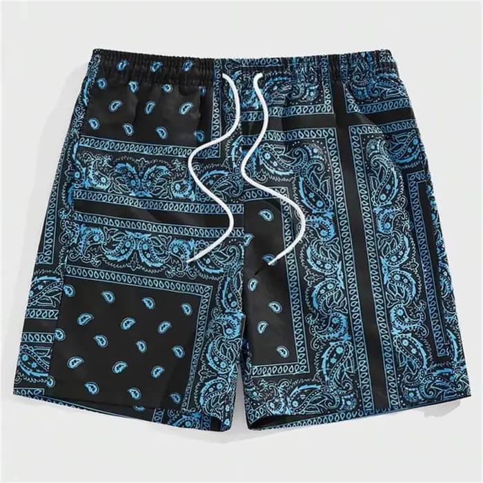 Shorts de plage à motif Paisley pour hommes et femmes, shorts de bain décontractés avec cordon de serrage, bas de tenue d'été, pantalons courts hawaïens