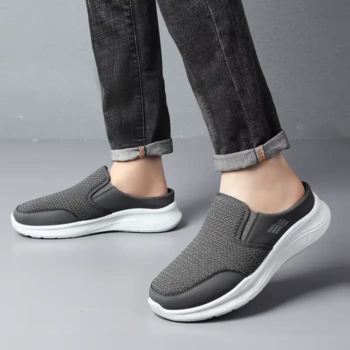 Mules de sport minimalistes pour hommes, surface respirante en maille perforée, empeigne protectrice enveloppante, légères et faciles à enfiler