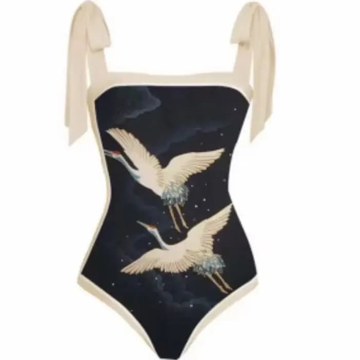 Maillot de bain une pièce imprimé rétro pour femmes