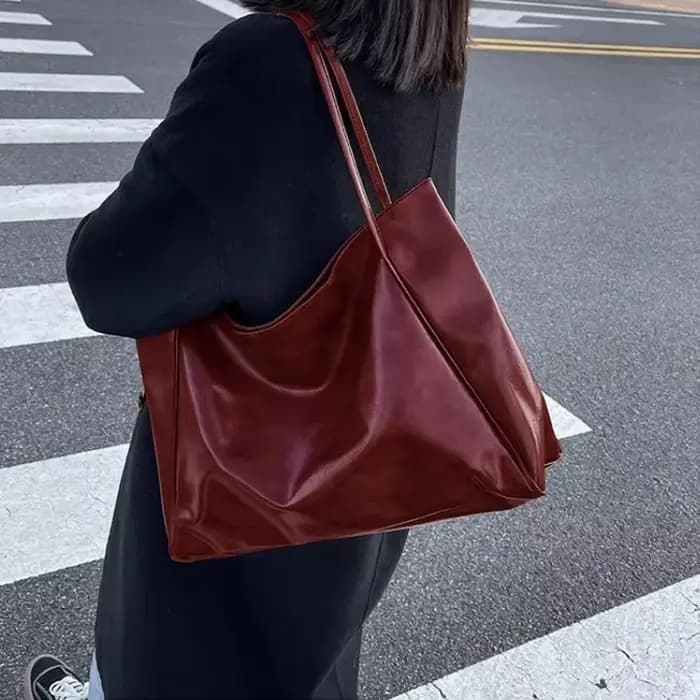 Sac fourre-tout en cuir Pu souple pour femmes, pochette sous les bras de grande capacité, sac à bandoulière rétro décontracté, sacs seau portables