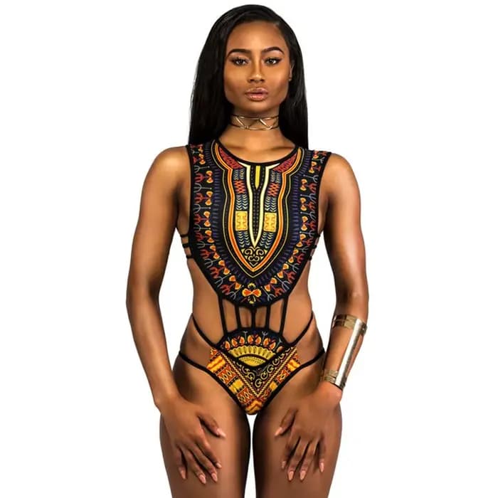 Maillot de bain une pièce pour femmes africaines, Design à franges ethniques, Monokini, ajouré, dos nu, jaune, blanc, grande taille, offre spéciale