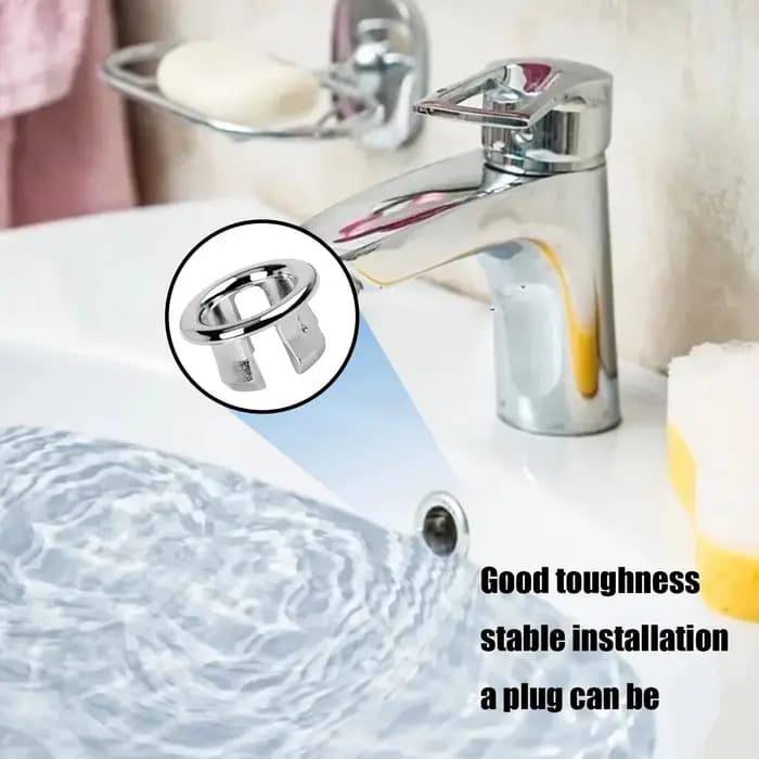 Couvercle de vidange de trop-plein de salle de bains, couvercle de capuchon de vidange de garniture de lavabo rond, couvercle de trop-plein robuste à Double couche de 22 à 24mm, insert dans le trou