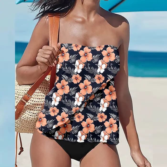 Maillot de bain bikini sexy deux pièces pour femme, tissu polyester tendance importé de Corée, adapté à la natation et aux sports nautiques
