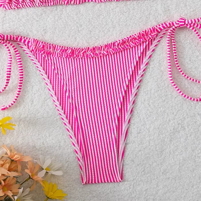 Nouvel ensemble de bikini sexy à col halter et liens latéraux