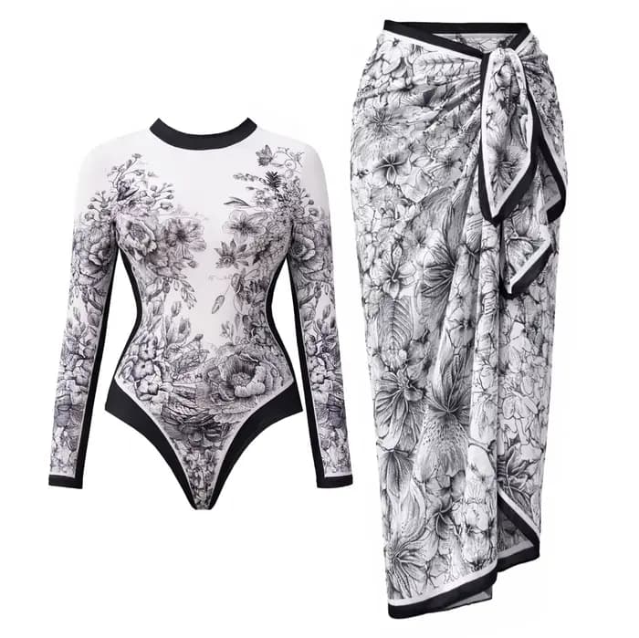 Nouveau Maillot de Bain 2 Pièces Femme 2026 – Ensemble Bikini Sport Surf Manches Longues