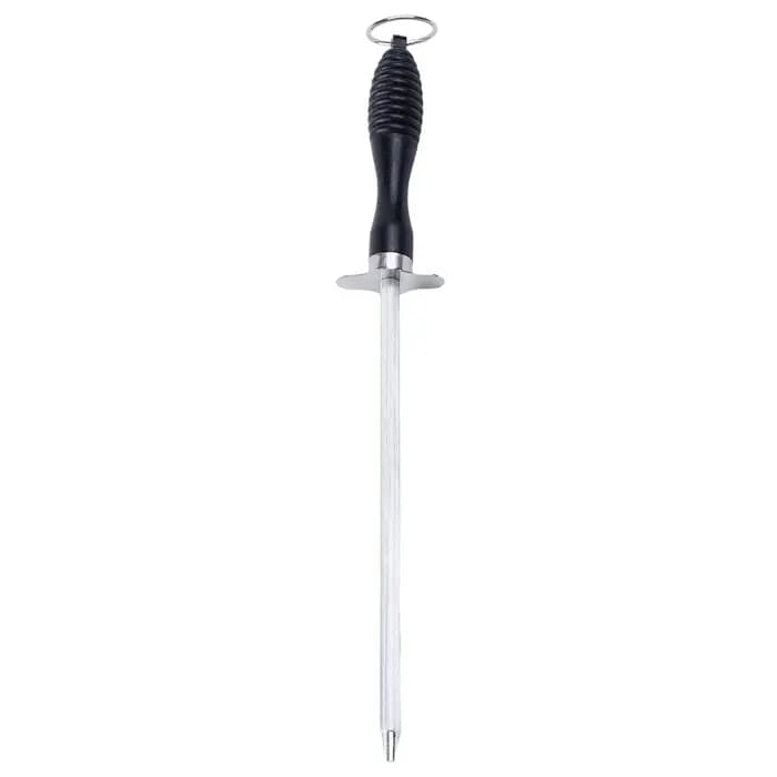 Aiguiseur de couteaux professionnel en acier au carbone, aiguiseur de couteaux durable avec poignée en ABS, tige d'affûtage, outil de cuisine