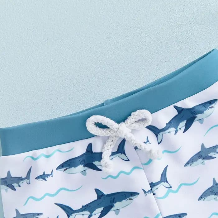 Shorts de bain pour bébés garçons de 0 à 4 ans, imprimé requin, extensibles, à séchage rapide, maillots de bain pour tout-petits, maillots de bain pour enfants