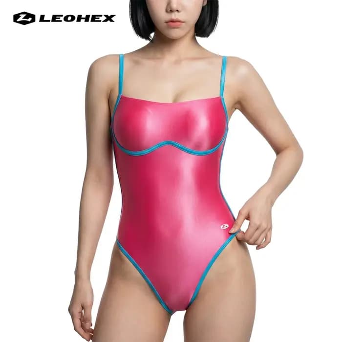 LEOHEX Maillot de bain une pièce brillant pour femme