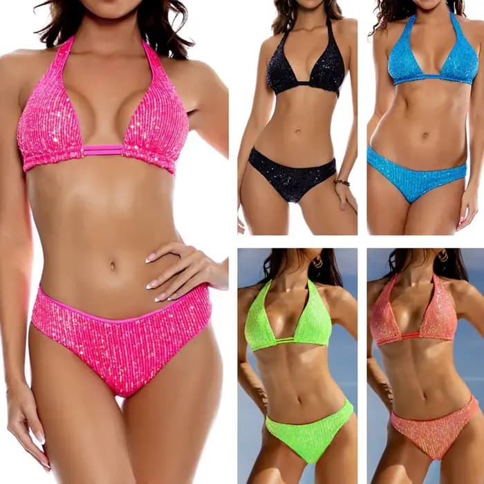 Vagues scintillantes Sexy Bikini femmes maillots de bain femme maillot