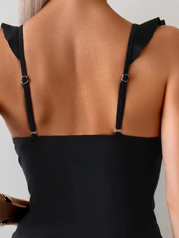 Maillot de bain bikini à volants pour femme