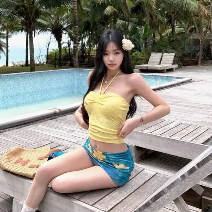 Magnifique maillot de bain deux pièces style vacances à la plage