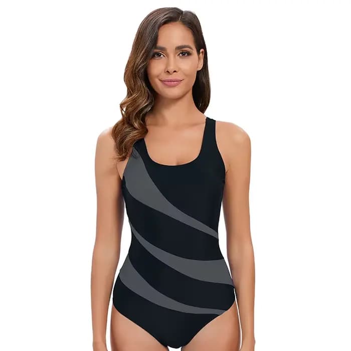 Maillot de bain une pièce sportif à blocs de couleurs pour femmes, Design Sexy ajusté avec maillot de bain respirant à séchage rapide pour la natation et le surf