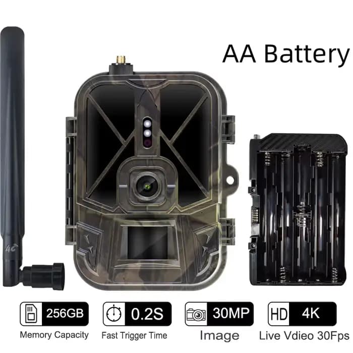 Caméra de chasse 4G HD en direct HC-940PRO-AA, carte SIM intégrée, 120MP 4K, application sans fil et stockage cloud, étanche IP66