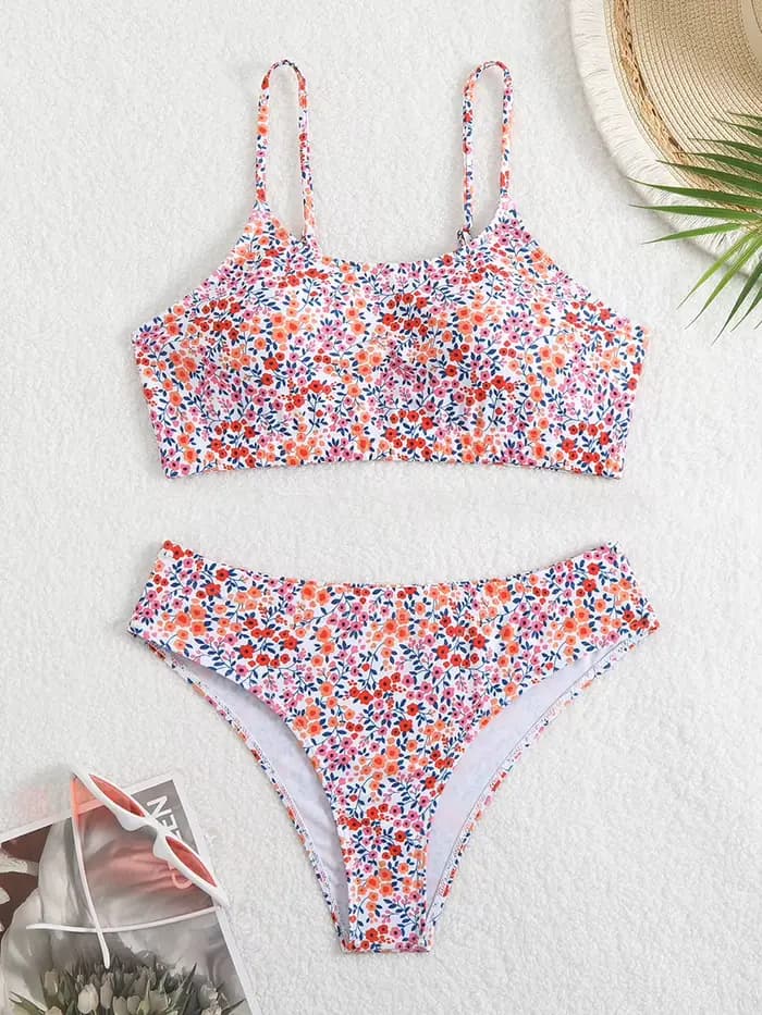Maillot de bain sexy 2026 pour femme, ensemble bikini taille haute brésilien à col montant, idéal pour la plage