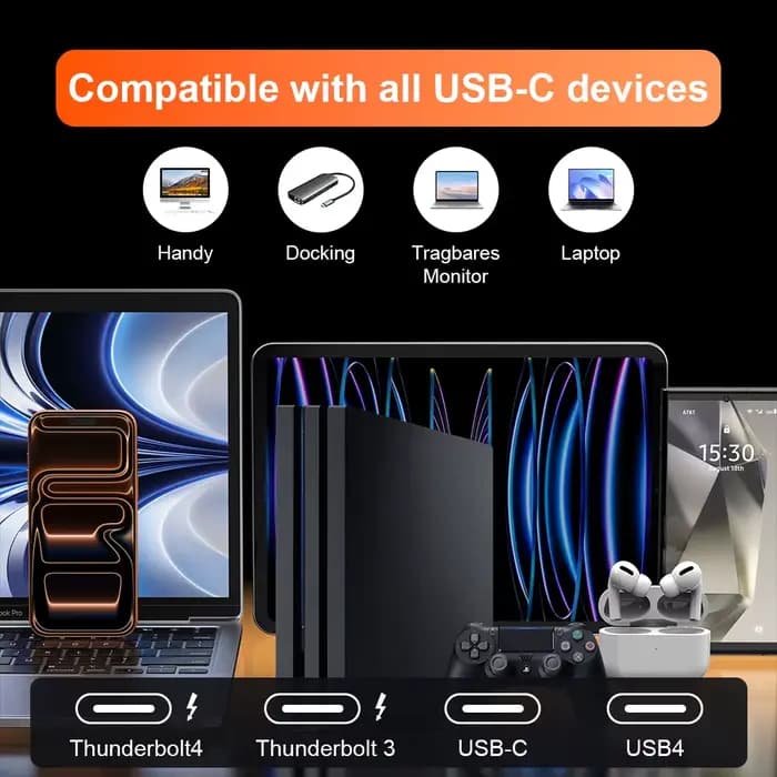 Câble USB4 court AUFU 240W, charge rapide, câble USB C vers Type C 8K @ 60Hz, 40Gbps, fil de données pour Thunderbolt 3/4, ordinateur portable, téléphone, tablette