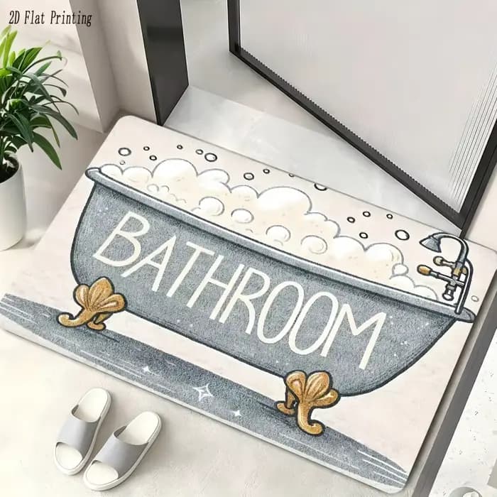 VIKAMA – tapis de sol de salle de bain antidérapant, design rétro, absorbant, pour salle de bain, couloir, décoration de la maison