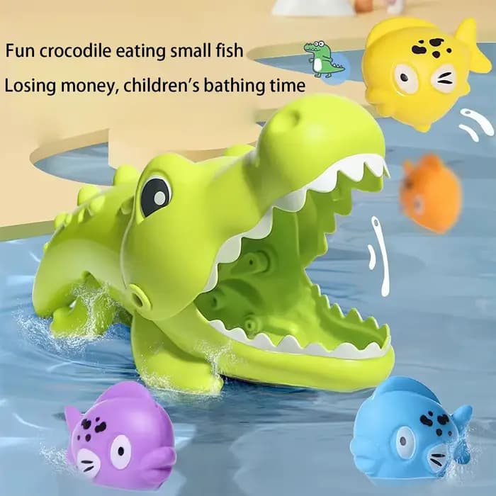 Nouveau jouet de bain crocodile créatif-amusant jeu d'eau pour bébé et jeu de pêche pour les enfants, jouet d'apprentissage éducatif pour le développement du bain