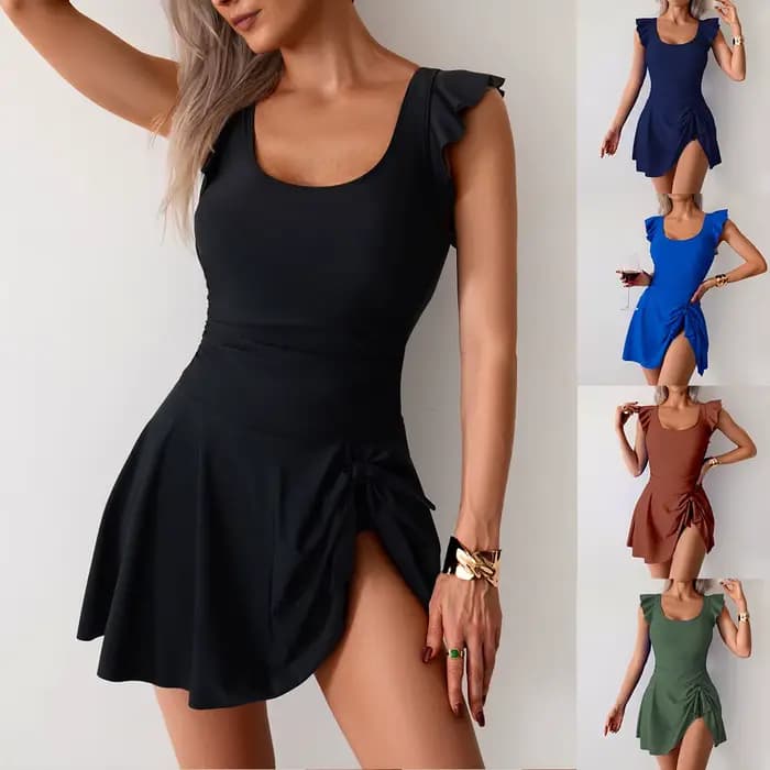 Maillot de bain une pièce à manches à volants