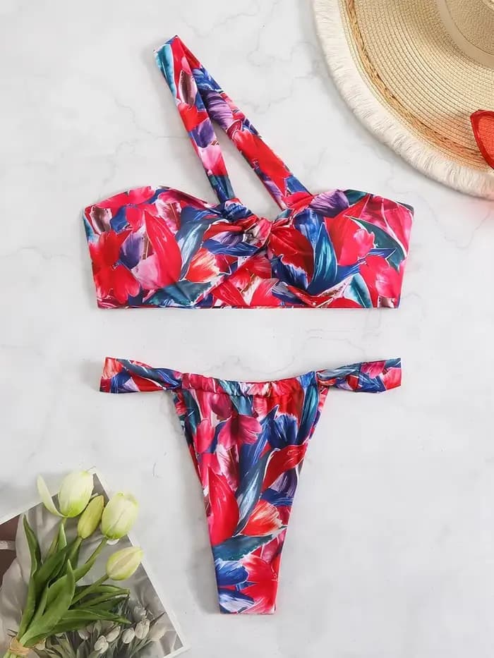 Bikini maillot de bain pour femme 2025 une épaule maillots