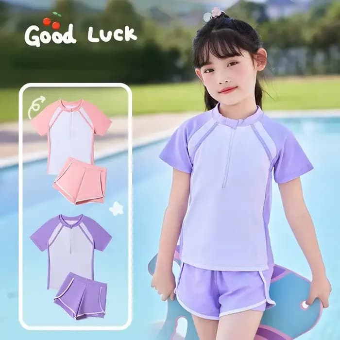 Maillot de bain à manches courtes pour filles