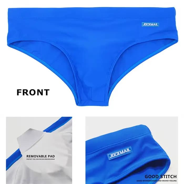 Jockmail – slips de bain de couleur unie pour hommes, shorts de bain élégants pour sources chaudes, maillots de bain sexy taille basse pour la plage, bikini pour homme