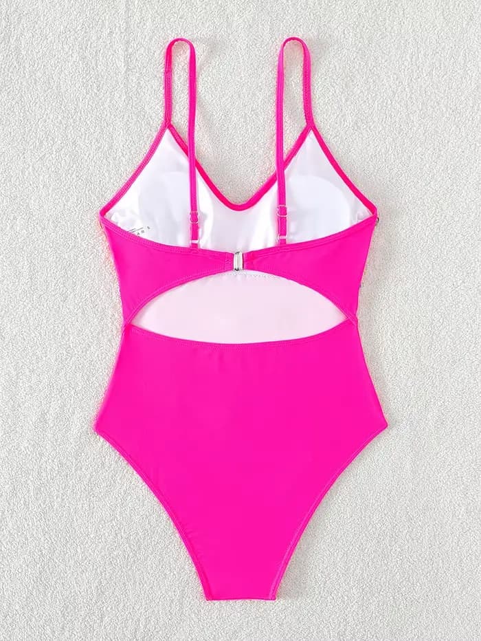 Maillot de bain une pièce sexy et coloré à franges 2026 pour femme, rose vif, push-up, effet ventre plat, dos nu, monokini de plage