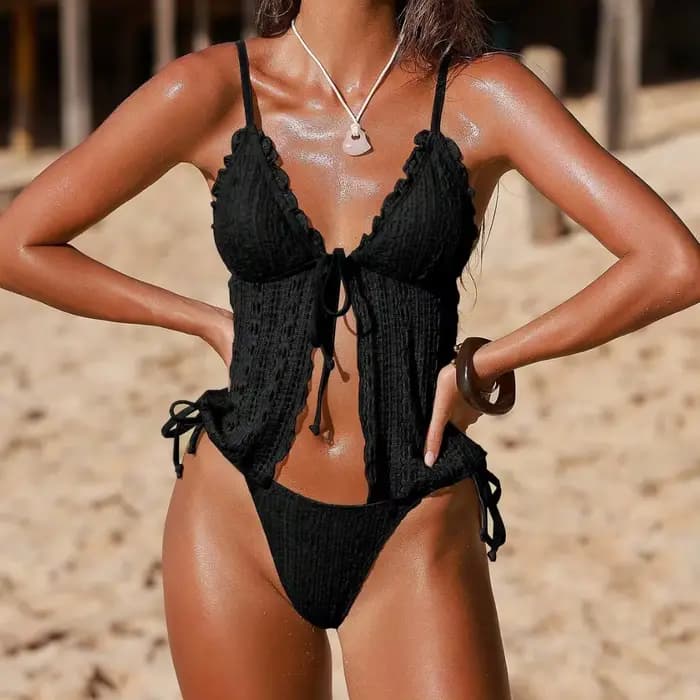 Nouveau Maillot de Bain Femme 2026 : Tankini à Paillettes