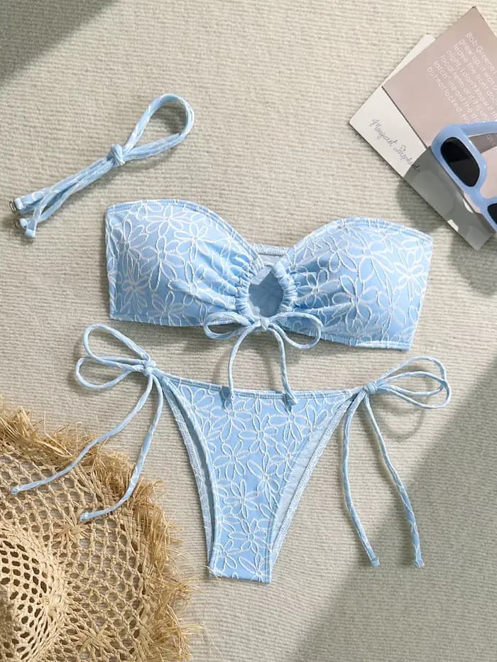 Sexy plaine Bandeau Bikini ensemble coquille concepteur maillot de bain Push Up Micro Bikinis Biquin