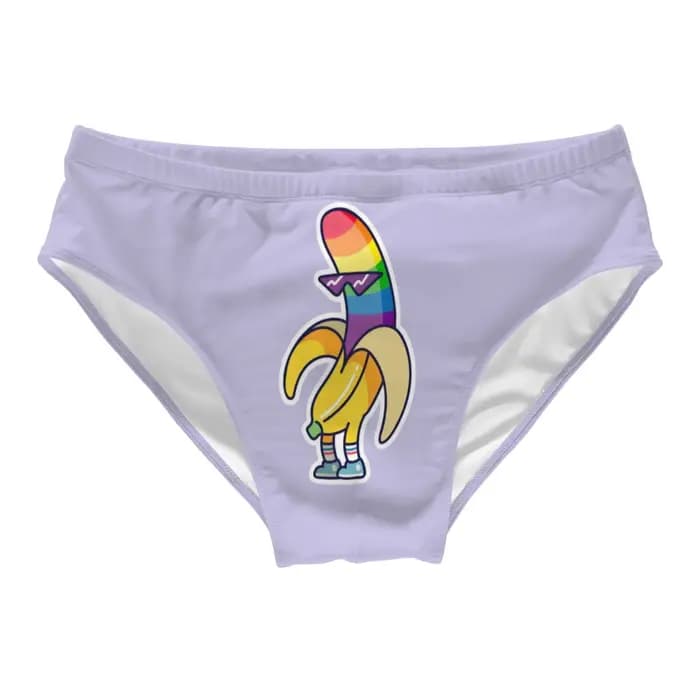 Maillot de bain pour homme motif banane de dessin animé, short de plage amusant et original, slip de bain athlétique, maillot de bain sexy pour homme