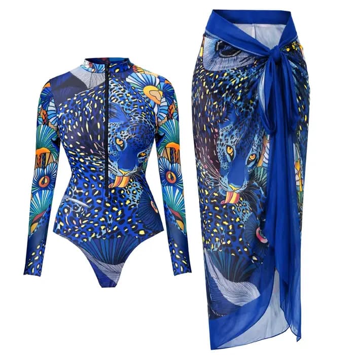 Maillot de bain une pièce sexy avec paréo tendance pour femme