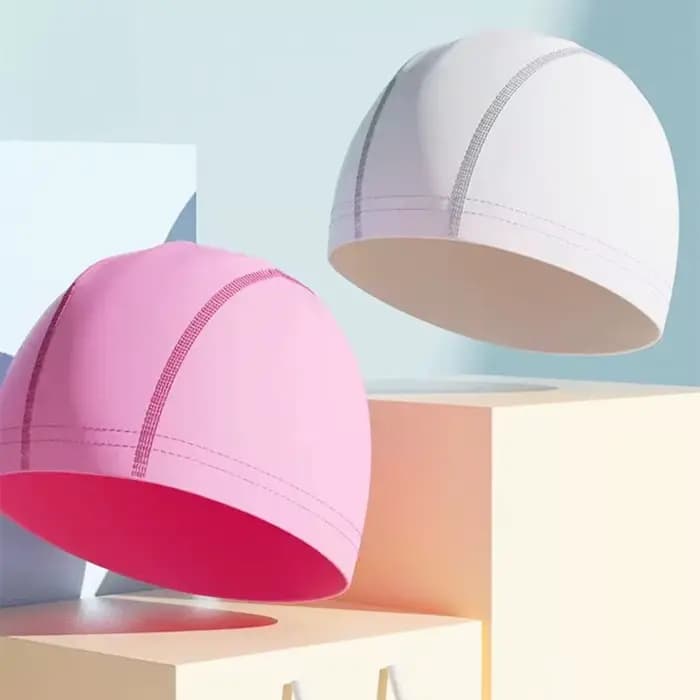 Bonnet de bain imperméable en PU pour enfants et adultes, bonnet de plongée à haute élasticité, non construit, cheveux longs, Protection des oreilles, unisexe