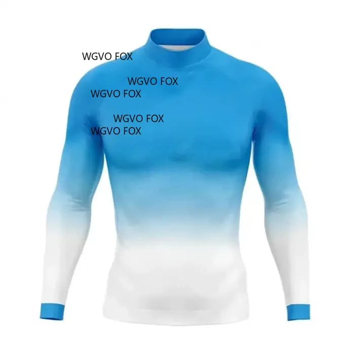 Maillot de bain dégradé pour hommes, T-shirt à manches longues, résistant aux UV, chemise moulante, vêtements de sport