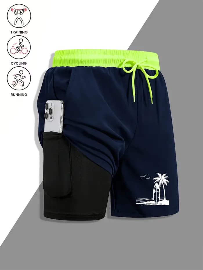 Shorts de bain à séchage rapide pour hommes avec design de type boardshort - Légers