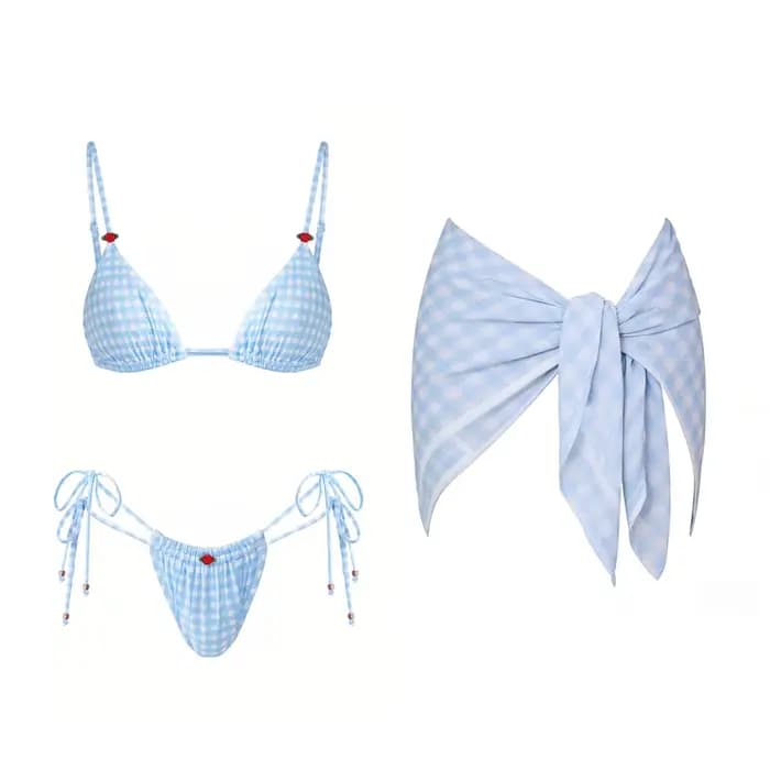 Maillot de bain sexy taille haute avec jupe, bikini, maillot de bain séparé pour femme, maillot de bain à bretelles latérales, tenue de bain