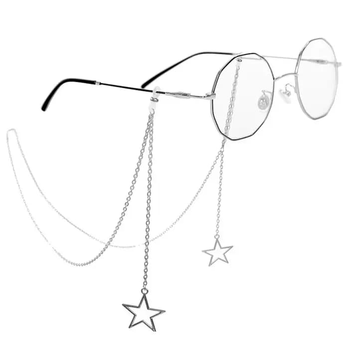 JOHollow Star Lunettes de soleil perlées pour femmes, lunettes de lecture, lanière, porte-lunettes,